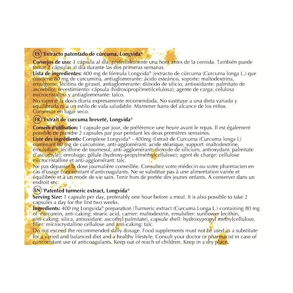 Curcumine Longvida 90 Gélules capsules | Complément Souplesse des articulations | Digestion - Fatigue | Extrait naturel de Cu...