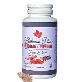 CURCUMIN, PIPERINE et TURMERIC - 240 comprimés. VEGAN, NATUREL, DIGESTIF Avec Poivre Noir piperine et Curcumine Curcuma