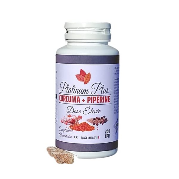 CURCUMIN, PIPERINE et TURMERIC - 240 comprimés. VEGAN, NATUREL, DIGESTIF Avec Poivre Noir piperine et Curcumine Curcuma