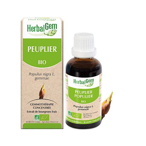 Pranarôm HERBALGEM - Macérât-Mère - Peuplier Bio - Complément Alimentaire Gemmothérapie Concentrée - Extrait De Bourgeon Frai...
