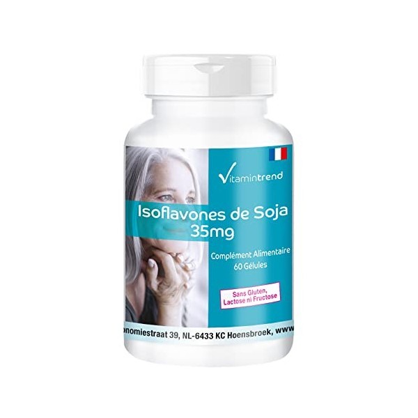 Isoflavones de soja 35 mg - 60 gélules avec vitamine E - Tendance vitamines - dosage sûr - végétalien | Vitamintrend® Curcuma
