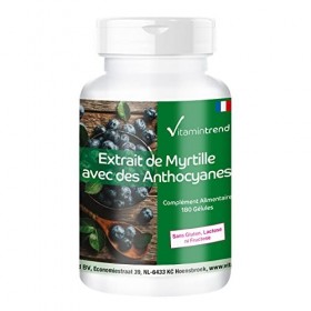Extrait de myrtille - avec 25% danthocyanes - hautement dosé - végan - 180 gélules | Vitamintrend® Curcuma