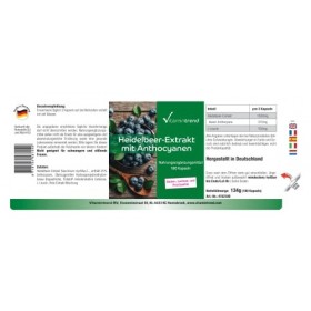 Extrait de myrtille - avec 25% danthocyanes - hautement dosé - végan - 180 gélules | Vitamintrend® Curcuma