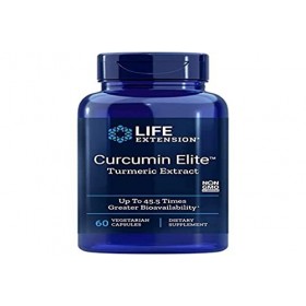 Life Extension, Curcumine Elite, avec Curcuminoïdes, 60 Capsules végétaliennes, Testé en Laboratoire, Sans Gluten, Végétarien...