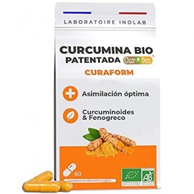 CURAFORM, Curcuma BIO breveté CurQfen® sans additifs - 60 comprimés Curcuma