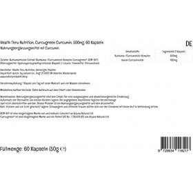 Health Thru Nutrition, Curcugreen Curcumin® 500mg, BCM-95® Curcumine, 60 Capsules végétaliennes, Testé en Laboratoire, Sans G