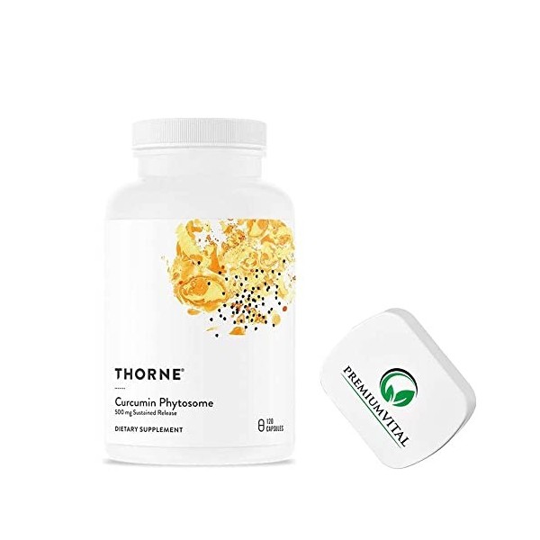 PremiumVital, Thorne Research, Curcumin Phytosom, 250mg, 120 Capsules végétaliennes, avec Pilulier Pratique, Testé en Laborat