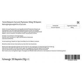 PremiumVital, Thorne Research, Curcumin Phytosom, 250mg, 120 Capsules végétaliennes, avec Pilulier Pratique, Testé en Laborat