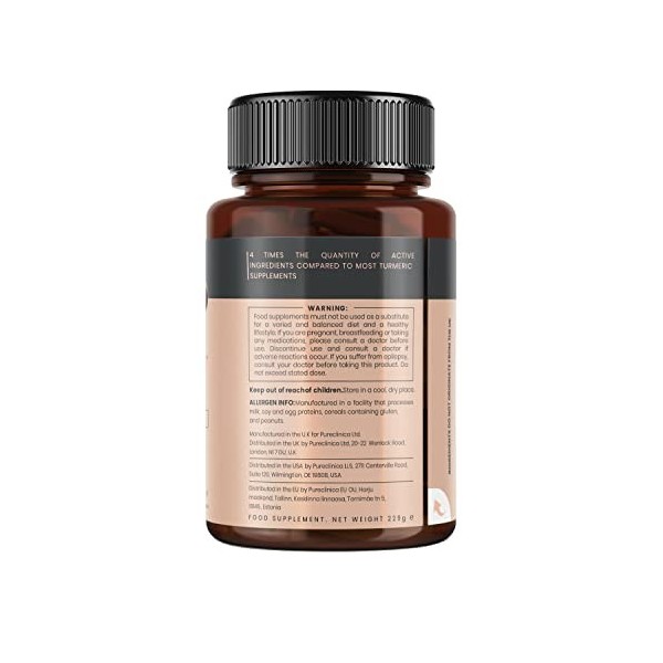 Curcuma et Curcumine 1100mg - 180 comprimés de 1100mg – Curcumine à 95% - 5mg dextrait de poivre noir augmentent lassimilat C...