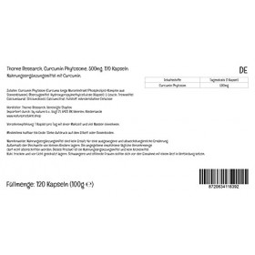 PremiumVital, Thorne Research, Phytosome de Curcumine, 500mg, 120 Capsules végétaliennes, avec Pilulier Pratique, Testé en La