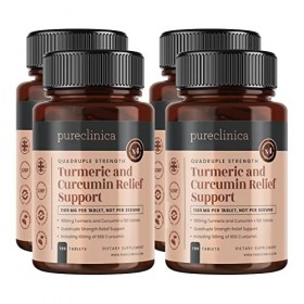 Curcumine de Curcuma - 1000mg x 720 comprimés 4 bouteilles – Contient 95% de Curcumine – Poudre de racine de Curcuma conten C...
