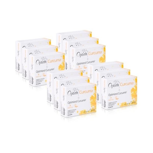Curcumine Longvida Pack 12 boites de 30 Gélules | Souplesse articulations | Complément Curcuma sans Pipérine ni Poivre Noir |