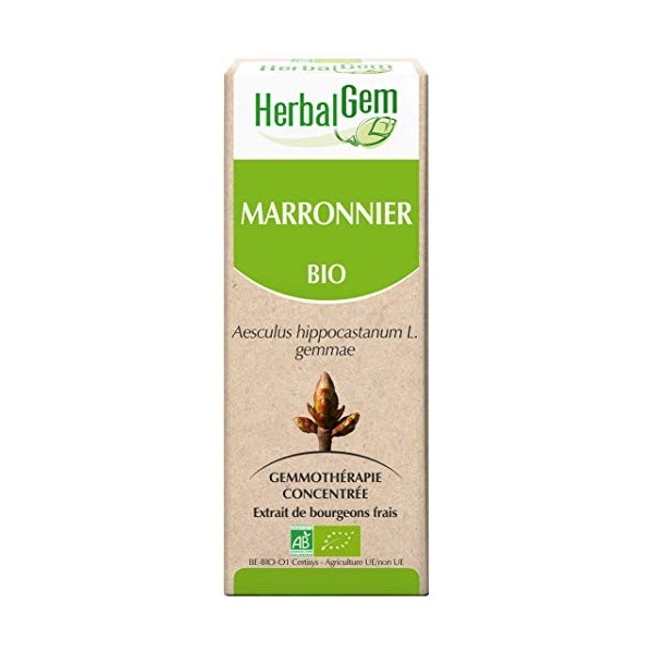 HERBALGEM - Macérât-Mère - Marronnier Bio - Complément Alimentaire Gemmothérapie Concentrée - Extrait De Bourgeon Frais - Pou