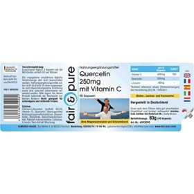Fair & Pure® - Quercétine 250mg avec vitamine C - 600mg de Vitamine C & 500mg de Quercétine par dose journalière - végan - 90