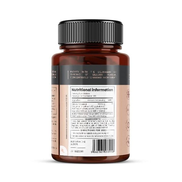 Extrait de Myrtille 10 000mg x 720 comprimés 4 bouteilles - 10 X plus danthocyanidines par comprimé que beaucoup dautres–