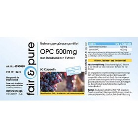 Fair & Pure® - OPC 500mg dextrait de pépins de raisin - proanthocyanidines oligomères - végan - 60 gélules