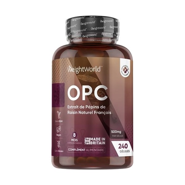 WeightWorld OPC from Natural French Grape Seed Extract 240 Capsules