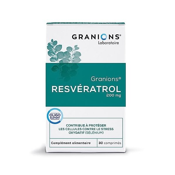 Resvératrol GRANIONS | Complément alimentaire anti âge | Trans resveratrol 200mg avec Selenium + Renouée du japon | Anti age,