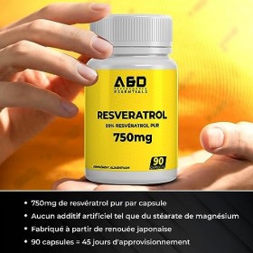 Resvératrol à haute dose pour une protection immunitaire et anti-âge maximale | 100% naturel | 90 gélules | Resvératrol 750mg