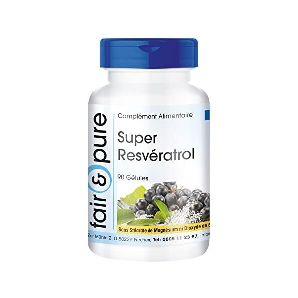 Fair & Pure® - Super Resvératrol avec Rutine - OPC et Quercétine - végan - 90 gélules