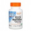 Doctors Best, Resveratrol French Red Vine Grape Extract Extrait de Raisin Rouge , 60mg, 90 Capsules végétaliennes, Testé en