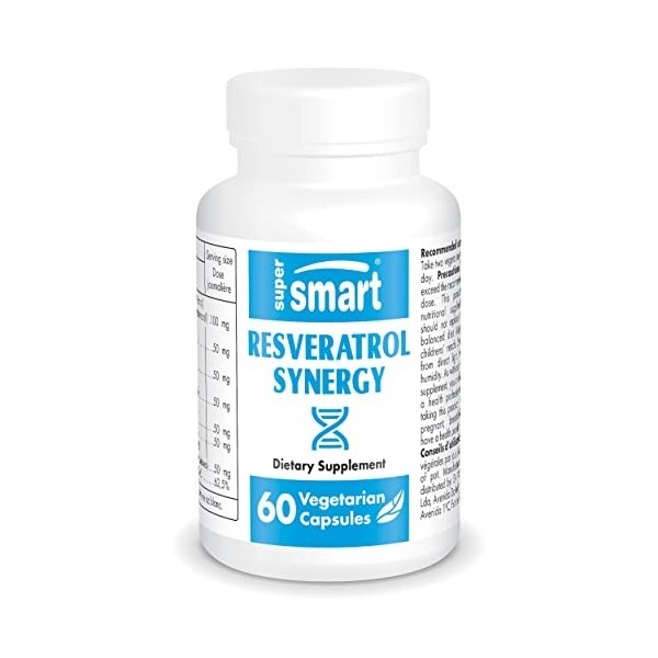 Resveratrol Synergy - Puissants Antioxydants Naturels Fisétine, Ptérostilbène, Quercétine, Polydatine, Proanthocyanidines -