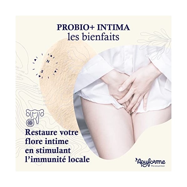 Probio+ Intima - Probiotique Flore Intime - Jusquà 40 Milliards UFC/Jour - 4 Souches Lactobacillus Reuteri, Rhamnosus Crispa