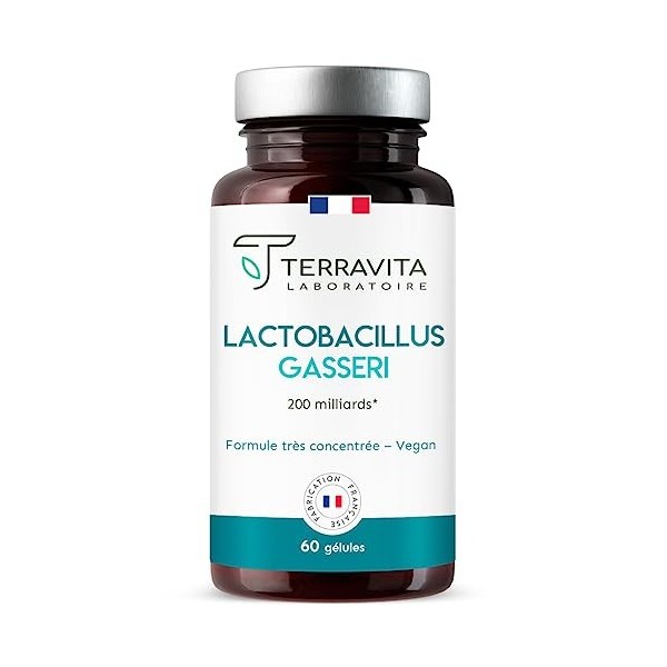 LACTOBACILLUS GASSERI 200 Milliards d’UFC/g | Probiotiques Ventre Plat | 10 Milliards d’UFC par Gélule | Flore Intestinale & 