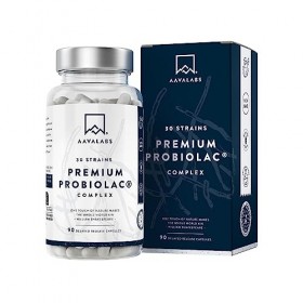 Probiotique Flore Intestinale 120 MilliardsUFC 30 Souches de Bactéries dont Lactobacillus Gasseri Lactobacillus Rhamnosus Lac