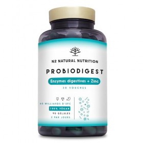 Probiotique Flore intestinale, Prebiotique, Enzymes Digestives et Zinc. 60 milliards de CFU 30 souches. Probiotiques. Système