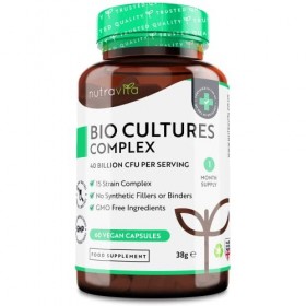 Probiotique Bio-Cultures Complex - Ferment Lactique Végan Probiotiques - Probiotique Flore Intestinale - 15 Souches dont Lact