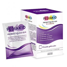 PEDIAKID - PROBIOTIQUES-10M - Rééquilibre la flore intestinale - Apporte 10 milliards de ferments lactiques - Soutient limmu