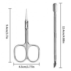 Bimormat Set de ciseaux à cuticules professionnels en acier inoxydable Version améliorée Ciseaux à ongles tranchants avec péd