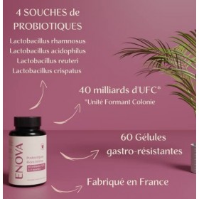 Probiotique Flore Intime | Jusquà 40 Milliards UFC/Jour | 4 Souches : Lactobacillus Reuteri, Rhamnosus Crispatus et Acidophi