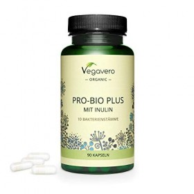 Cultures BIO Vegavero® | Les Seuls avec INULINE BIO | 90 Gélules Gastro-Résistantes | 10 Souches Différentes | Sans Additifs 