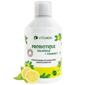 Probiotique encapsulé à boire avec vitamine C⎮Ferments Lactiques 10 Mds d’UFC⎮4 Souches Exclusives dont Lactobacillus⎮Digesti