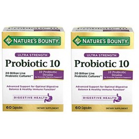 Natures Bounty Ultra probiotiques 10 Nombre, 60, Lot de 2