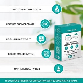 Formule probiotique à spectre complet 36 milliards dUFC par jour - 20 souches synergiques - Formule ultime pour limmunité e