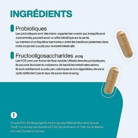 AEON LABS Probiotique Flore Intestinale - 90 Capsules - 6 Souches - Contribue à Améliorer la Flore Intestinale - Dose Journal