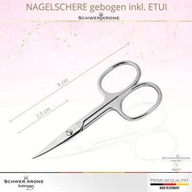 Schwertkrone Ciseaux à ongles fabriqués en Allemagne avec étui ciseaux à ongles courbés 