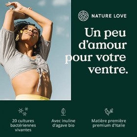 NATURE LOVE® Complexe de cultures Probiona - 20 souches bactériennes + inuline bio - 180 gélules gastro-résistantes - Hauteme
