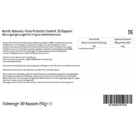 Nordic Naturals, Nordic Flora Probio Comfort, avec de Bonnes Cultures de Bactéries, 30 Capsules, Testé en Laboratoire, Sans G