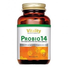 Probiotique, 20 milliards dUFC, Probio 14 Souches Bactériennes: 212 mg de Bactéries Actives par Jour, 200 mg FOS. Flore Inte