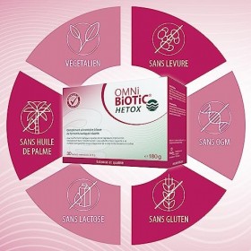 OMNi BiOTiC HETOX | 30 sachets 180g | 9 souches bactériennes | 15 milliards d’UFC par Dose journalière | en Poudre | Végéta