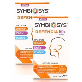 Biocodex Symbiosys DEFENCIA 50+ - IMMUNITE OSSATURE VITALITE - Lot de 2 Boites de 30 Gélules