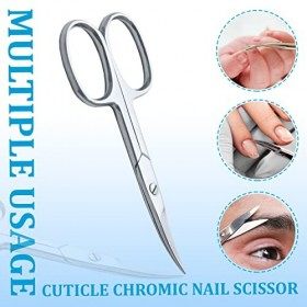 Ciseaux à ongles à cuticules Lame incurvée Ciseaux de beauté professionnels en acier inoxydable pour manucure pédicure sourci