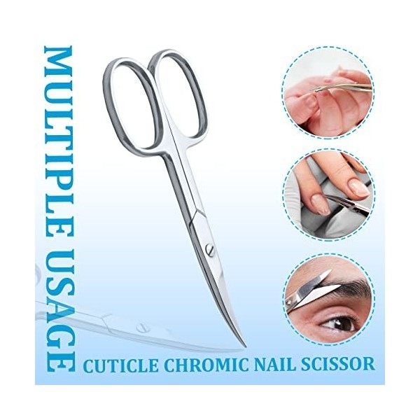 Ciseaux à ongles à cuticules Lame incurvée Ciseaux de beauté professionnels en acier inoxydable pour manucure pédicure sourci