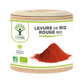 Levure de riz rouge bio - Bioptimal - Complément alimentaire - Cholestérol Circulation - Monacoline K Naturelle - Cure de 2 m