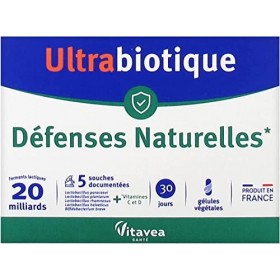 Ultrabiotique Défenses Naturelles - Complément alimentaire immunité - Probiotiques, Vitamine C, Vitamine D - 20 milliards de 