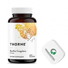 PremiumVital, Thorne Research, Bacillus Coagulans, Culture Bactérienne, 60 Capsules végétaliennes, avec Pilulier Pratique, Te